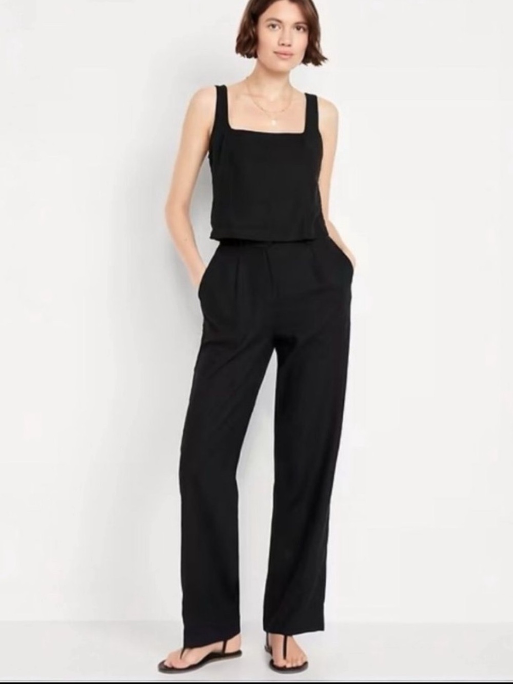 Old Navy Extra High Waist Wide Leg Linen Blend Taylor Trousers